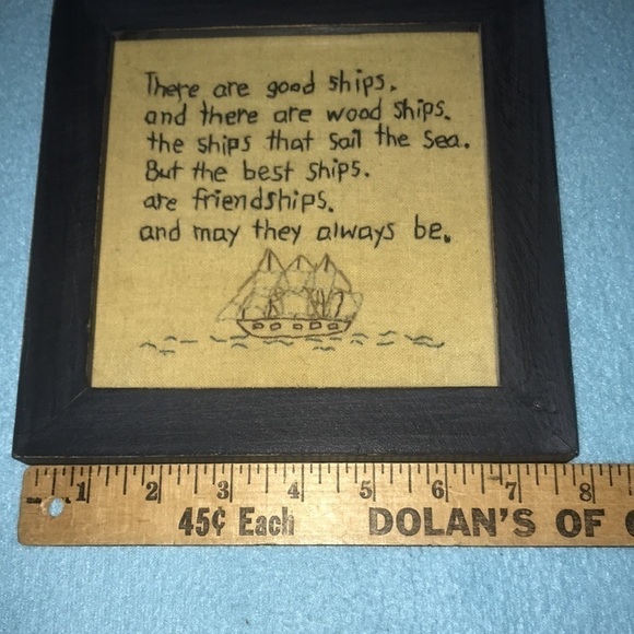 FRIENDSHIP Needlepoint framed with wood and glass - Picture 4 of 5